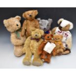 Seven various Teddy bears including Deans Rag Book, Deans Carnival Bears, Russ etc, some limited