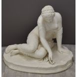 A large plaster figure of a classical maiden, W82 x D60 x H72cm