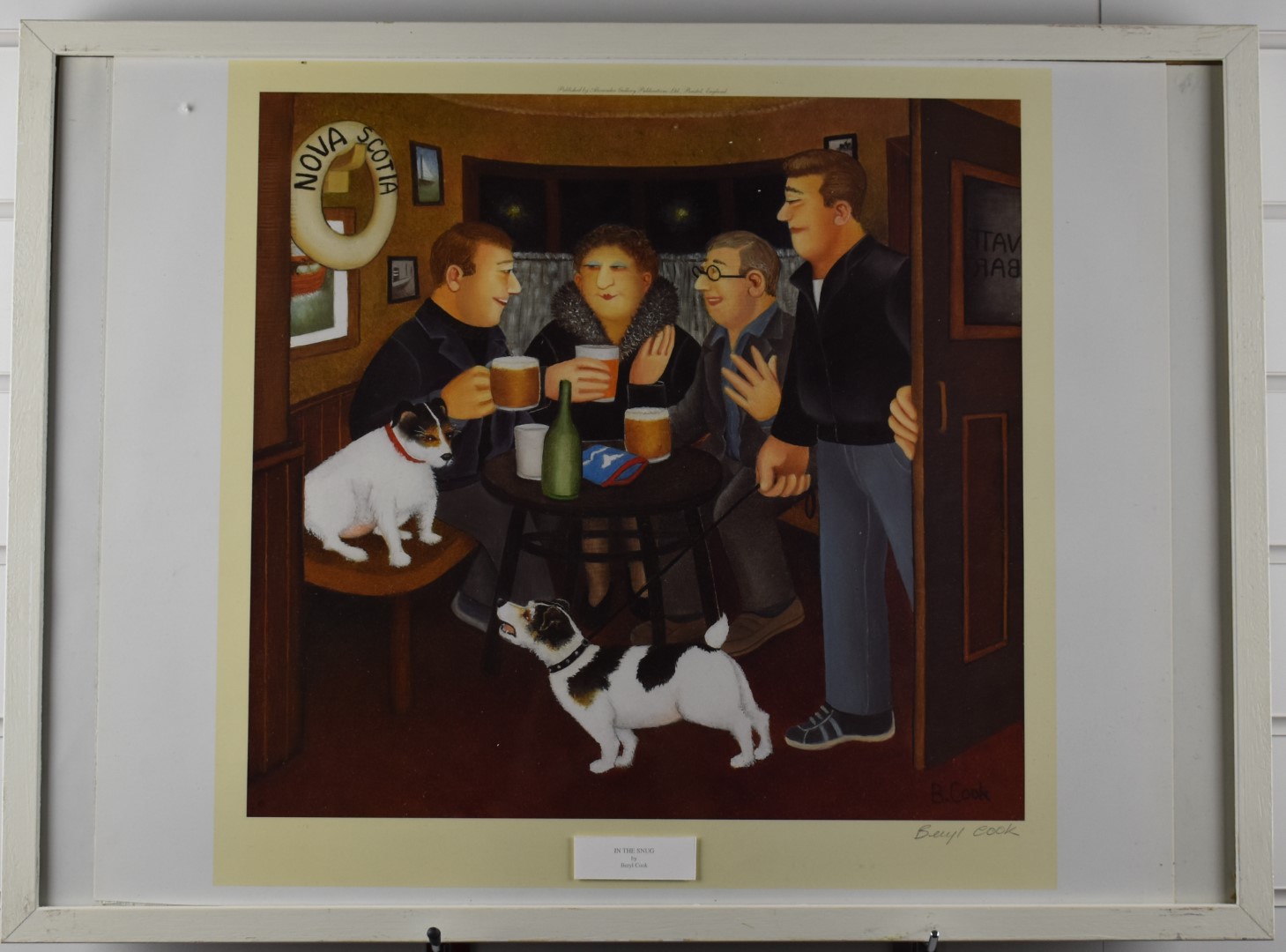 Beryl Cook signed print In The Snug, 46 x 46cm, in modern frame