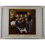 Beryl Cook signed print In The Snug, 46 x 46cm, in modern frame