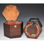 Charles Wheatstone and Co English concertina with 56 metal buttons, four fold bellows and rosewood