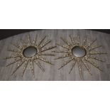 Two shell encrusted star shaped mirrors, diameter 90cm