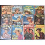 Fourteen Dell western comics featuring Buffalo Bill Jr, Wild Bill Elliot and Johnny Mach Brown.