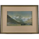 Theodore Howard Somervell print, Mount Everest from Rongbuk 1924, with historical note verso by