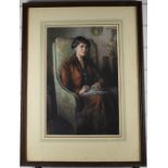 Sir Muirhead Bone (1876-1958) pastel portrait by repute depicting Margaret Sparrow, signed and dated