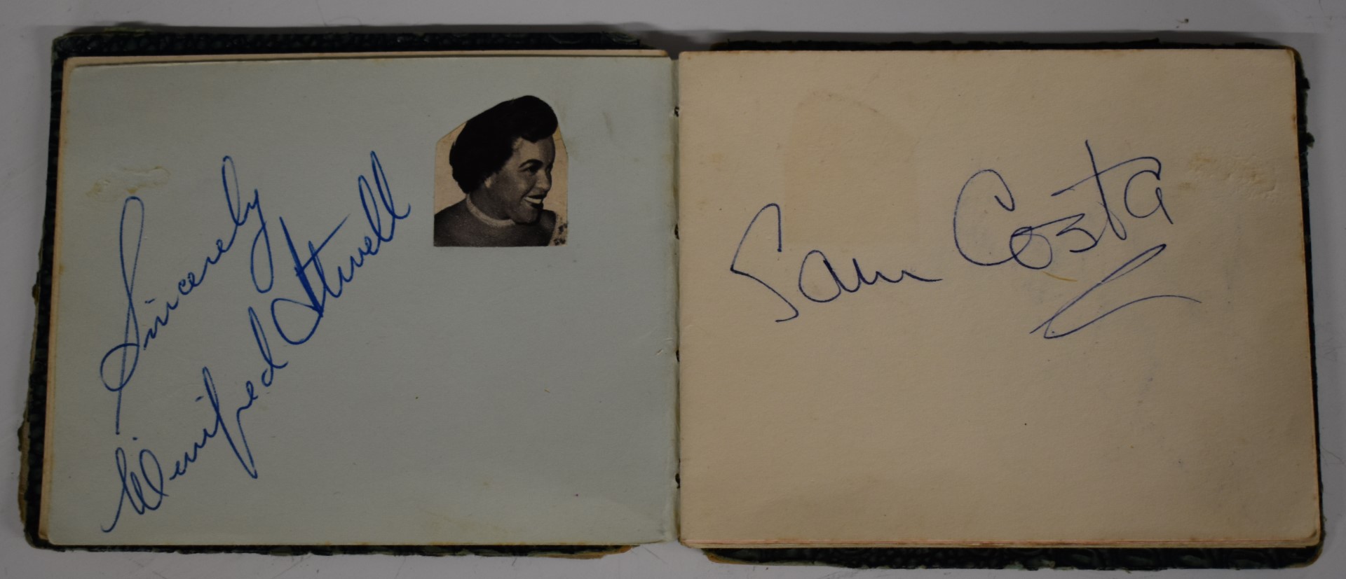 Autograph album containing a drawing and signature by Spike Milligan, other autographs include - Image 5 of 8