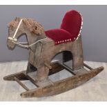 A pine rocking horse, H69cm