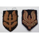 Two Special Air Service cloth badges