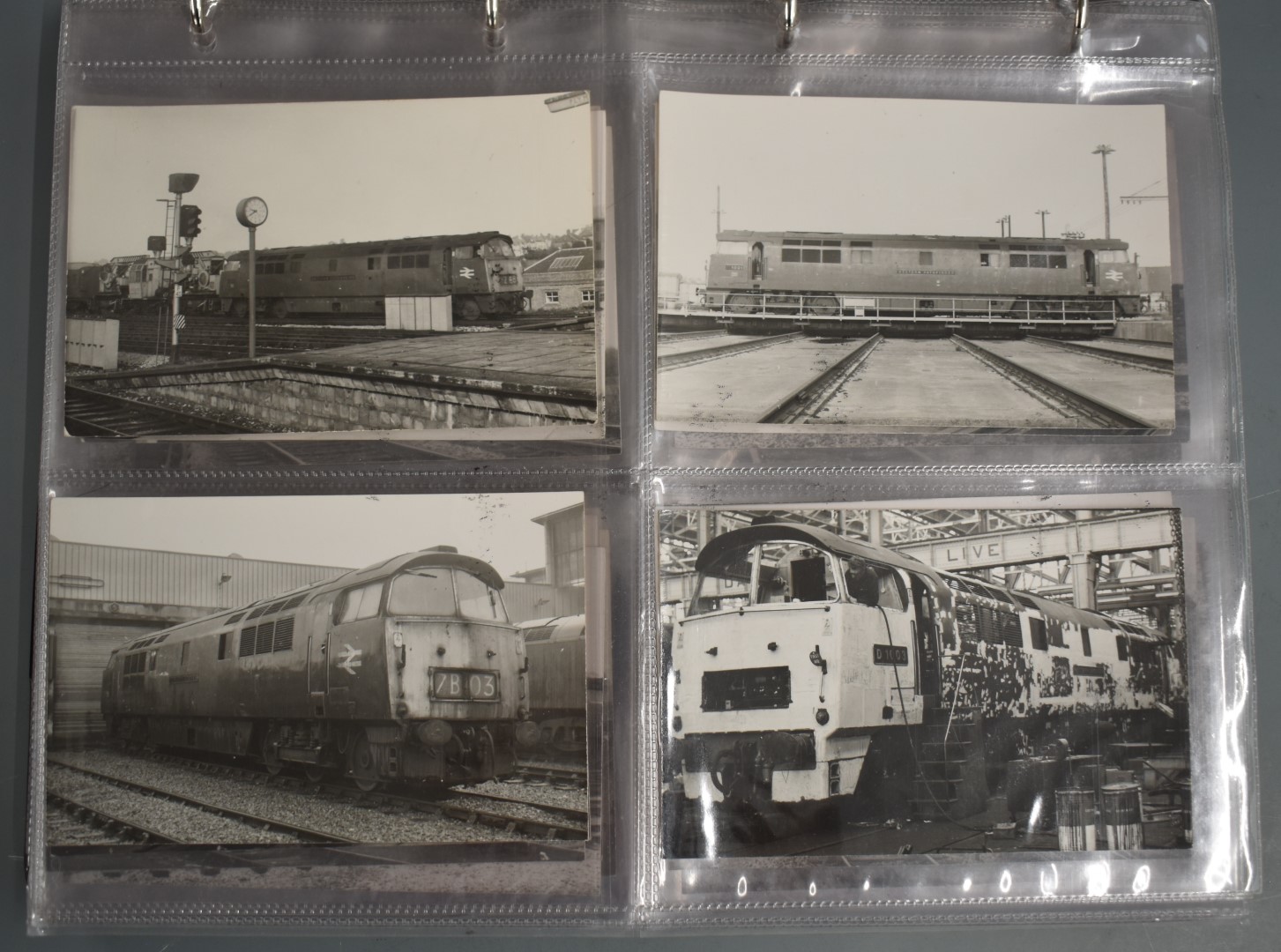 Seventy four vintage black and white 6 x 4 inch photographs of British Rail class 52 "Western"