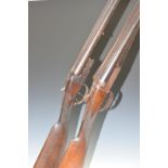Two 12 bore side by side shotguns, one BSA serial number 34827 the other unnamed serial number 1909.