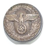 German Third Reich Nazi snuff box with eagle emblem to both sides, diameter 5cm