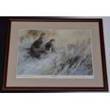 Three sporting prints Robert W Milliken 'Red Grouse Above Carrbridge' signed limited edition 57/