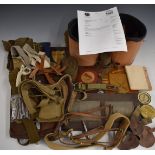 British Army Royal Gloucestershire Hussars collection of WW2 and later militaria including leather
