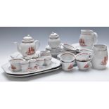 Approximately fifty seven pieces of Wedgwood tea and dinner ware decorated in the Flying Cloud