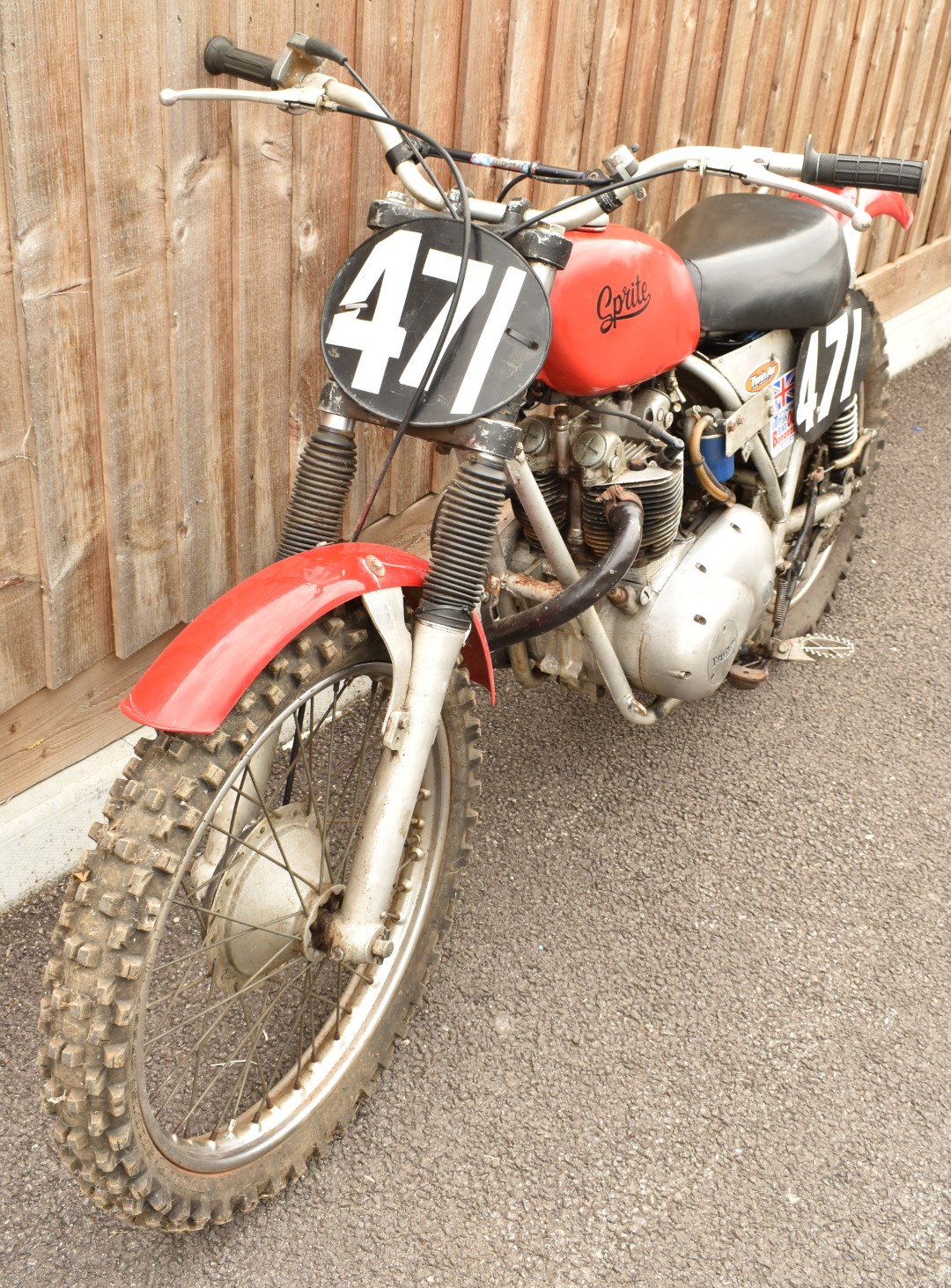 Sprite scrambler motorbike with Triumph 3TA engine, ex Alex King, with REH hubs, frame number AM - Image 3 of 11