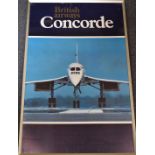 British Airways Concorde travel agent's or similar poster, featuring a front on view of the aircraft