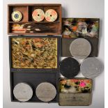 Vintage fishing aluminium cut cast boxes, three boxes of flies, accessories etc