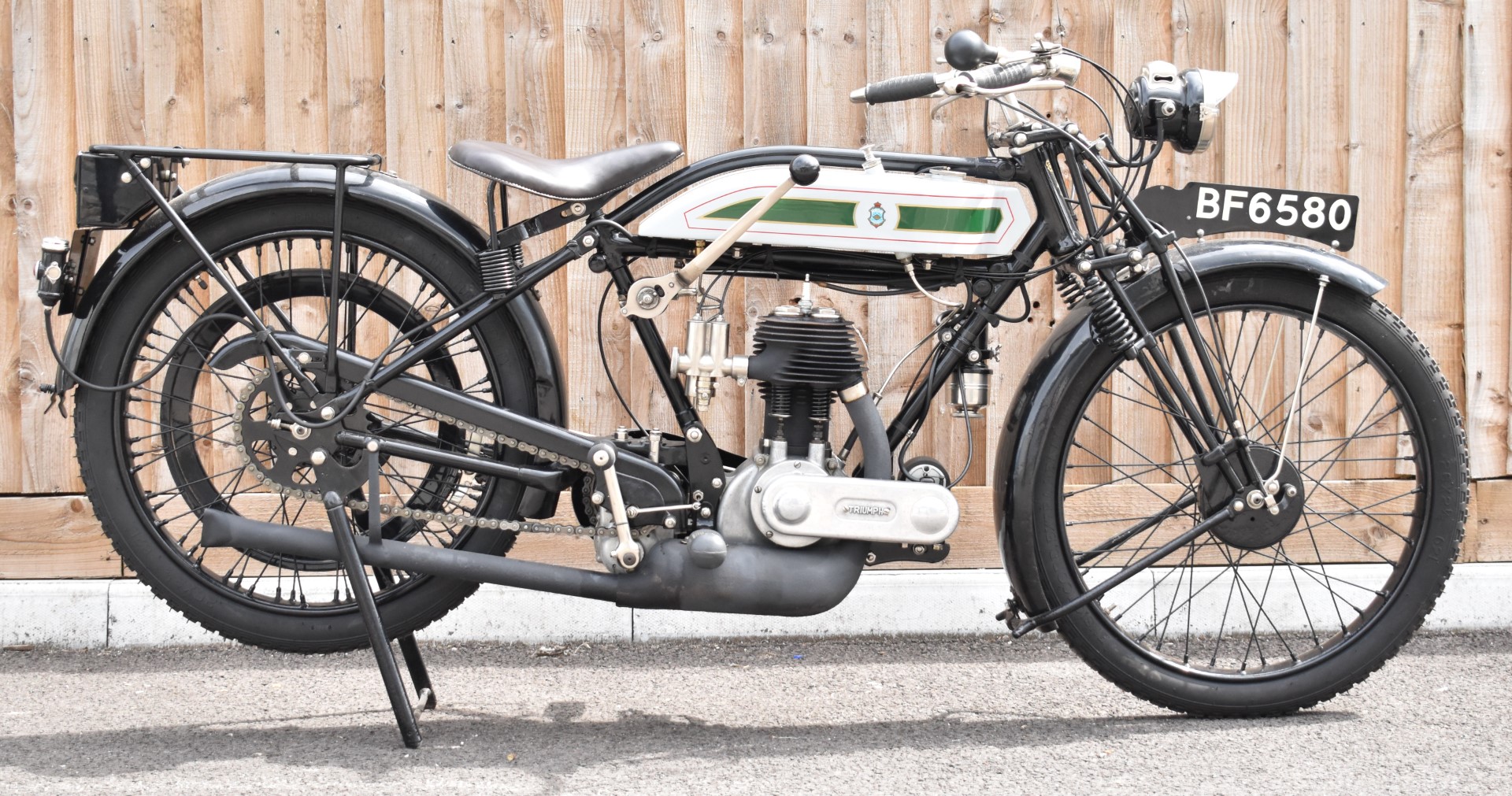 1925 Triumph model P 500cc side valve motorbike, registration number BF 6580 with V5c, in near