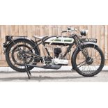 1925 Triumph model P 500cc side valve motorbike, registration number BF 6580 with V5c, in near