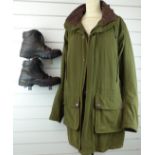 Gentleman's Musto jacket, size L and a pair of Vibram hiking boots