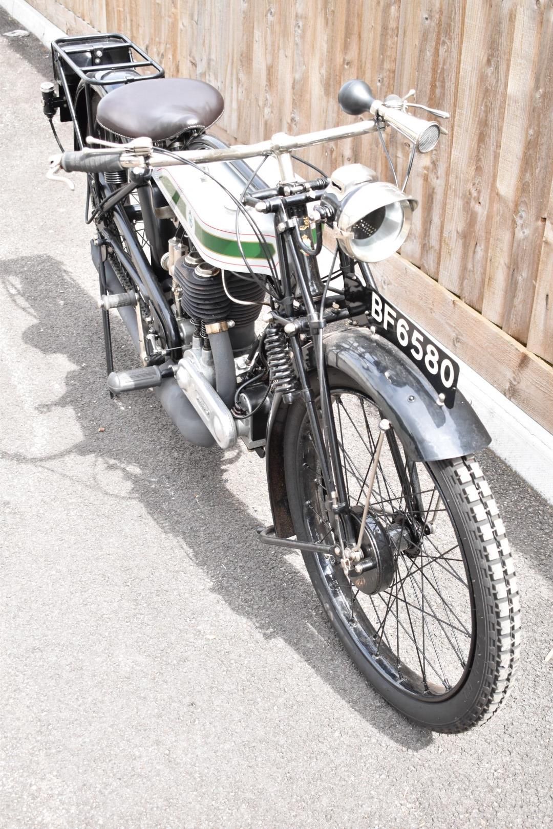 1925 Triumph model P 500cc side valve motorbike, registration number BF 6580 with V5c, in near - Image 6 of 19