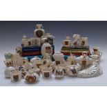 Large collection of Goss crested china including ancient bronze mace head, Goss collector's vase,
