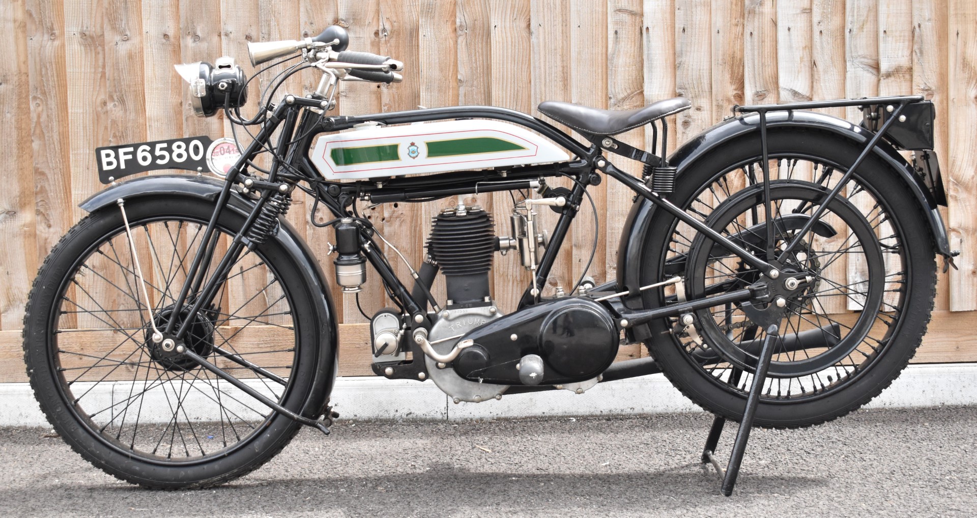 1925 Triumph model P 500cc side valve motorbike, registration number BF 6580 with V5c, in near - Image 13 of 19