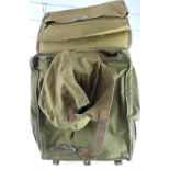 German WW2 fur backed Tornister backpack stamped Berlin 1939 and J.R 14 to strap