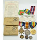 British Army WW1 medal trio comprising 1914/15 Star, War Medal and Victory Medal named to Pte A