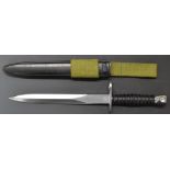 Swiss S.I.G 1957 pattern bayonet with 24cm double edged blade, 477120 and F.W to ricasso, with