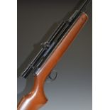 BSA Meteor .22 air rifle with semi-pistol grip, adjustable sights and 4x15 scope, serial number