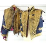 British Army Royal Gloucestershire Hussars two officer's full dress tunics for 'parts' including