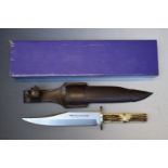 Linder 440C Kentucky Bowie knife number 101020, the 20cm blade inscribed 'Handmade by Carl Linden