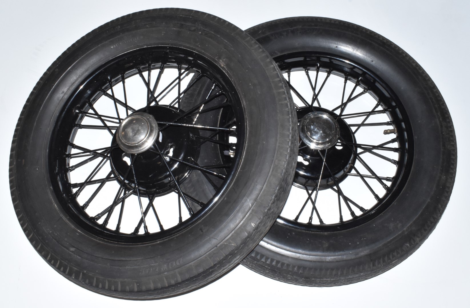 Pair of 17 inch Austin Seven wheels fitted with 4.50 tyres