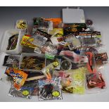 Soft plastic fishing lures, many unused in unopened original packaging, suitable for game, coarse or