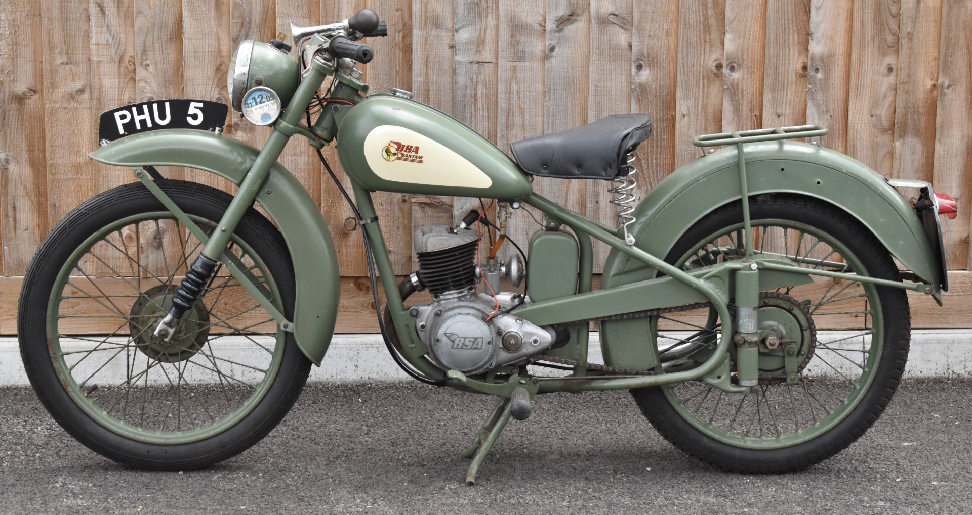 1952 BSA Bantam D1 125cc two stroke plunger motorbike, transferable registration number PHU 5,  with - Image 9 of 15