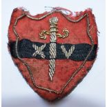 British Army WW2 14th Army cloth and wire badge / patch attributed to Chindit Sgt W B Wilkinson,