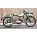 1952 BSA Bantam D1 125cc two stroke plunger motorbike, transferable registration number PHU 5,  with