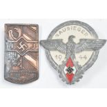 Two German Third Reich Nazi Hitler Youth badges, comprising a Gausierer 1944 with makers G Brehmer