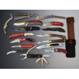 Twelve various pocket knives including Kasu, Taylors Eye etc, longest blade 9.5cm and five