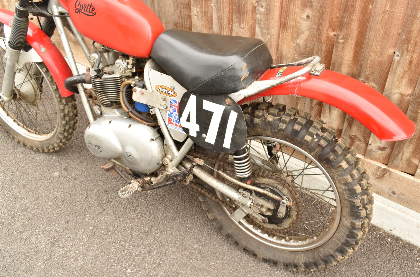 Sprite scrambler motorbike with Triumph 3TA engine, ex Alex King, with REH hubs, frame number AM - Image 5 of 11