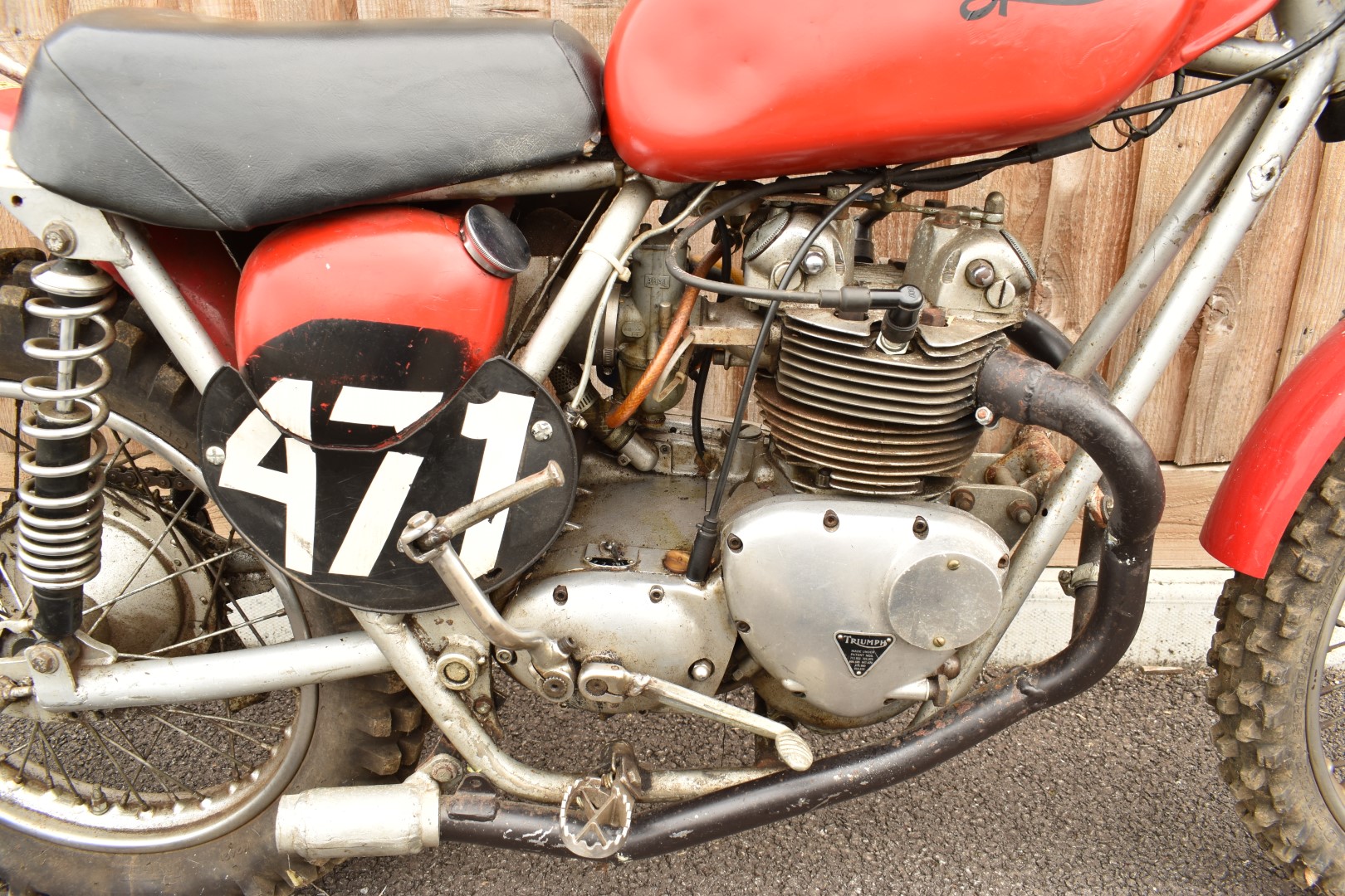 Sprite scrambler motorbike with Triumph 3TA engine, ex Alex King, with REH hubs, frame number AM - Image 9 of 11