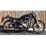 1960 Triton 500cc motorbike with Norton ES2 frame and Triumph T100 engine, registration number XAS