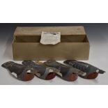 Four Thomas Bland Improved Pigeon Decoys with original paperwork, in period box.
