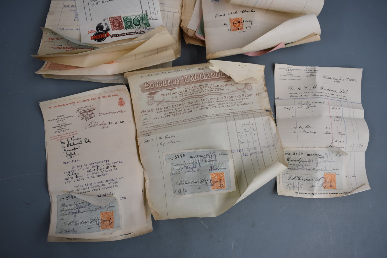 Mainly Oxford interest receipts, circa 1920s and 30s including T.M Gardiner Sporting Goods, - Image 3 of 3