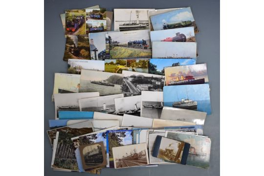 Shipping and railway postcards to include paddle steamers, Isle of Man and other shipping, GWR steam - Image 1 of 5