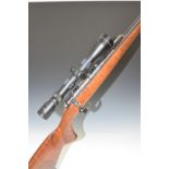 CZ 452-2E ZKM .17 bolt-action rifle with chequered semi-pistol grip, sling mounts, sound