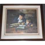 David Shepherd signed limited edition (24/850) print Grandpa's Workshop, 58 x 68cm, in wooden frame