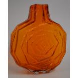 Geoffrey Baxter for Whitefriars Banjo vase in tangerine, 32cm tall.