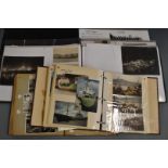 Five albums of shipping and naval interest postcards, clippings and photographs, including